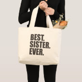 Grand Tote Bag Le meilleur. Soeur. Jamais. (Devant (produit))