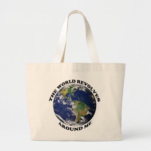 Grand Tote Bag Le monde tourne autour de moi (Devant)