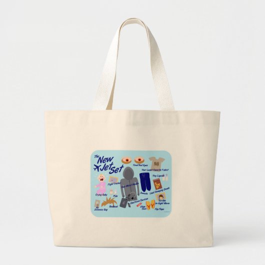 Grand Tote Bag Le New Jet Set Fun Travel Times Humour (Devant)