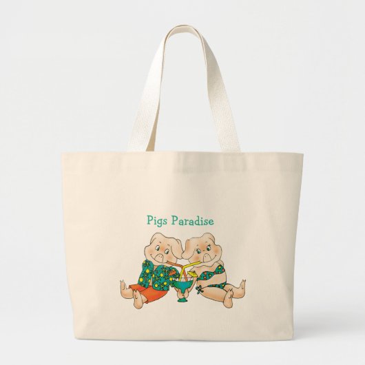 Grand Tote Bag Le paradis des cochons (Devant)