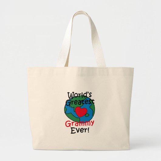 Grand Tote Bag Le plus grand coeur de Grammy du monde (Devant)