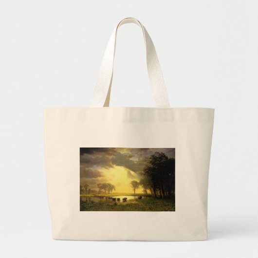 Grand Tote Bag Le sentier Buffalo, Albert Bierstadt (Devant)