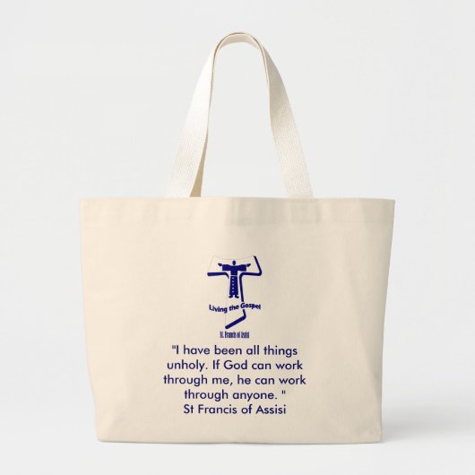 Grand Tote Bag Le St Francis de la citation d'Assisi (Devant)