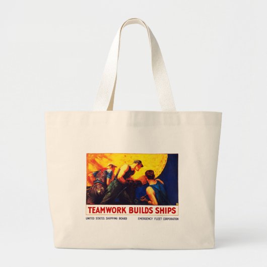 Grand Tote Bag Le Travail D'Équipe Construit Des Navires (Devant)