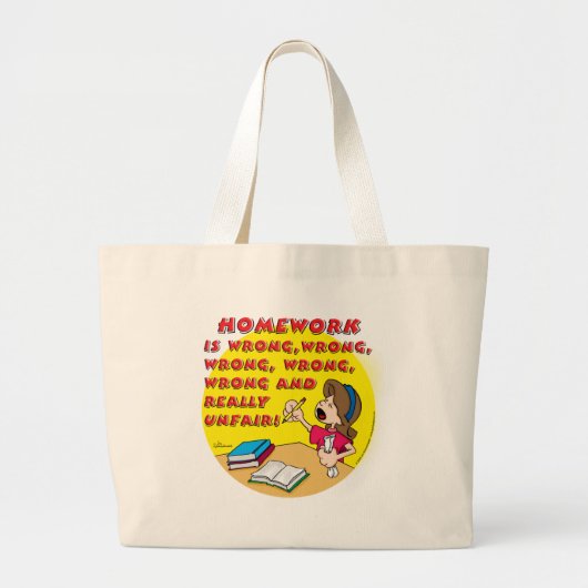 Grand Tote Bag Le travail est erroné ! (fille) (Devant)