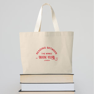 Grand Tote Bag Lecture Entre Les Vins Book Club Red Crest