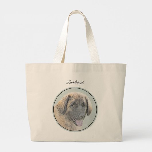 Grand Tote Bag Léonberger Peinture Leo Cute Art original chien an (Dos)