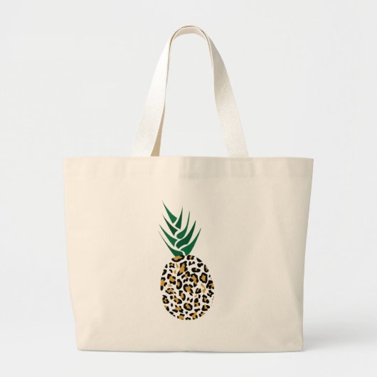Grand Tote Bag Léopard ou ananas ? Image drôle d'illusion (Devant)