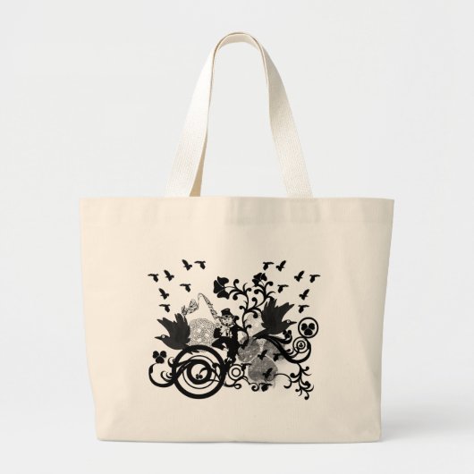 Grand Tote Bag Leprechaun en noir (Devant)
