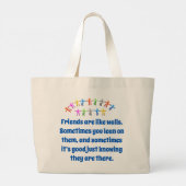Grand Tote Bag Les amis sont comme les murs - Citation d'amitié (Dos)