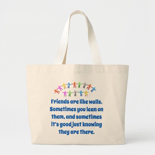 Grand Tote Bag Les amis sont comme les murs - Citation d'amitié (Devant)