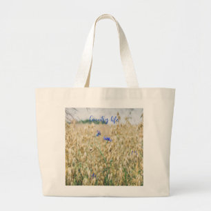 Grand Tote Bag Les champs d'été ensoleillés