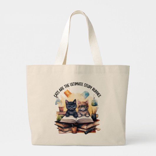 Grand Tote Bag Les Chats Sont Les Derniers Étudiants (Dos)