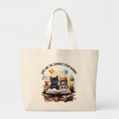 Grand Tote Bag Les Chats Sont Les Derniers Étudiants (Devant)