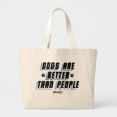 Grand Tote Bag Les Chiens Sont Meilleurs [Blk/Blu] (Devant)