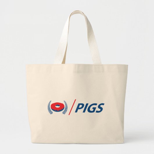 Grand Tote Bag Les cochons de Nouvelle-Zélande avec du Donut (Devant)