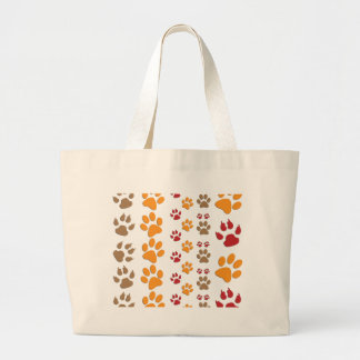 Grand Tote Bag Les empreintes de pattes de chien et de chat