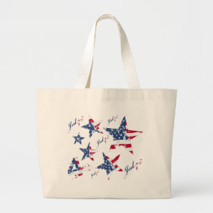 Grand Tote Bag Les Etats-Unis diminuent en étoiles grunges