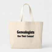 Grand Tote Bag Les Généalogistes Utilisent Leur recensement (Devant)