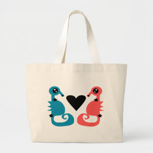 Grand Tote Bag Les hippocampes amoureux