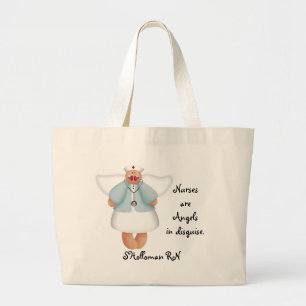 Grand Tote Bag Les infirmières sont des anges dans le déguiseme