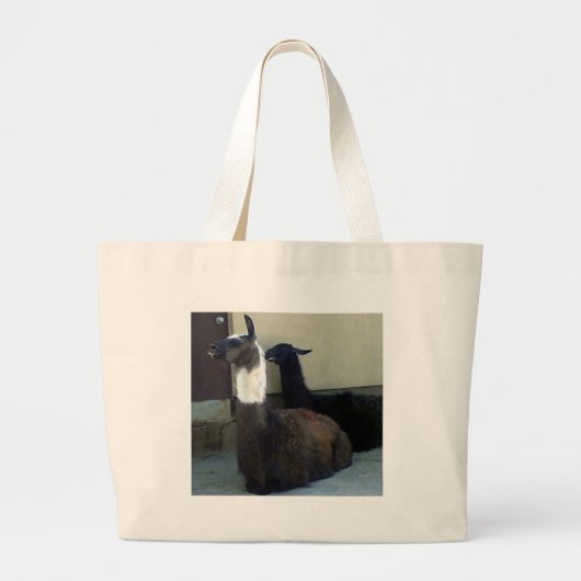 Grand Tote Bag Les lamas comme image du Zoo (Devant)