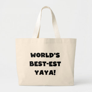Grand Tote Bag Les meilleurs cadeaux Yaya du monde de Black Text