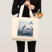 Grand Tote Bag Les mouettes volent au-dessus de la mer (Devant (produit))