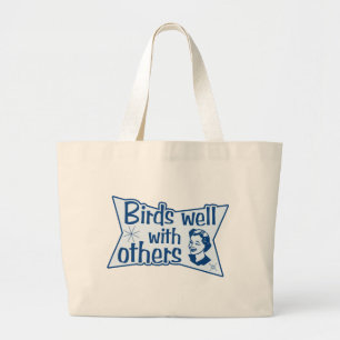 Grand Tote Bag Les oiseaux bien avec les autres