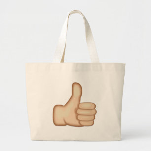 Grand Tote Bag Les pouces lèvent le signe Emoji