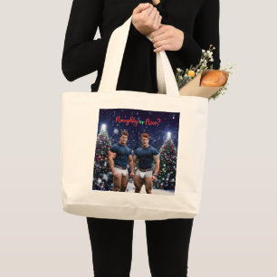 Grand Tote Bag Les sapins de Noël lumineux de SlipperyJoe deux mu