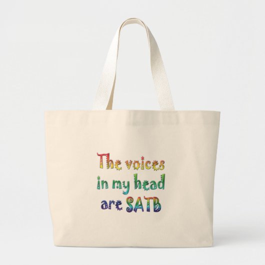Grand Tote Bag Les voix dans ma tête sont SATB (Devant)