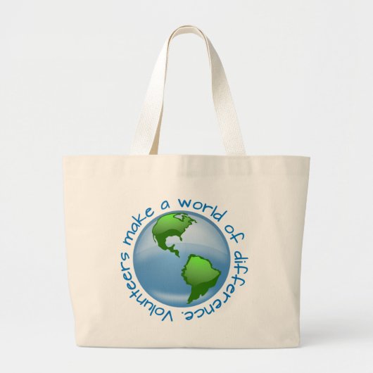 Grand Tote Bag Les volontaires font un monde de la différence (Devant)