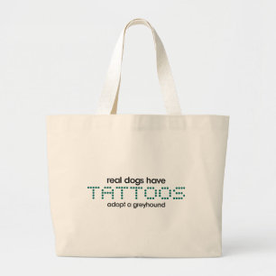Grand Tote Bag Les vrais chiens ont des tatouages