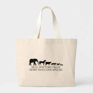 Grand Tote Bag Les vrais médecins (vétérinaires) traitent plus