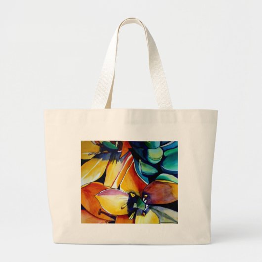 Grand Tote Bag L'étoile jaune de Bethléem l'aquarelle de fleurs (Devant)
