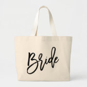 Grand Tote Bag Lettrage à la mode de jeune mariée (Devant)