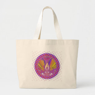 Grand Tote Bag Lettre A, logo coloré design du texte