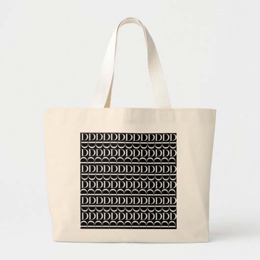 Grand Tote Bag Lettre initiale D monogramme (Devant)