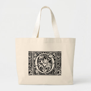 Grand Tote Bag Lettre O Monogramme Médiéval Art Nouveau