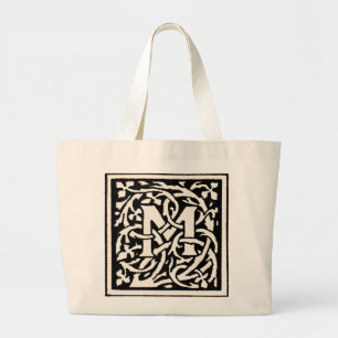 Grand Tote Bag LETTRE vintage M ART NOUVEAU