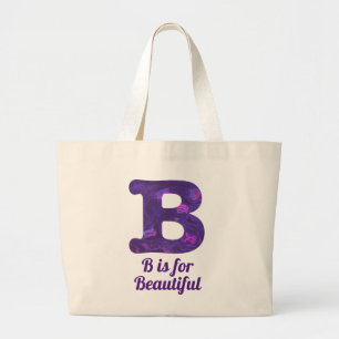 Grand Tote Bag Lettre violette B est pour le magnifique monogramm