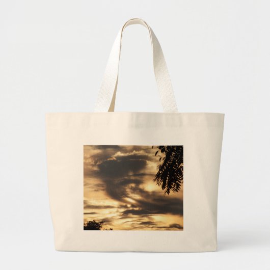Grand Tote Bag Lever de soleil doré (Devant)