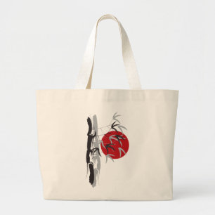 Grand Tote Bag Lever du soleil oriental Jardin Zen Bambou Mariage