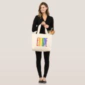 Grand Tote Bag LGBT Berlin Gay pride Rainbow Text LGBTQ Support (Devant (modèle))