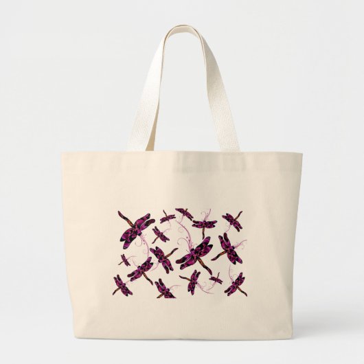 Grand Tote Bag Libellules Fantaisistes (Devant)