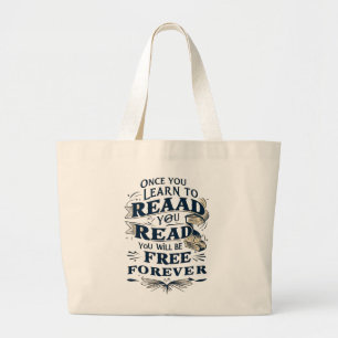 Grand Tote Bag Liberté de lecture Fourre-tout
