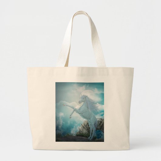 Grand Tote Bag licorne bleue (Devant)