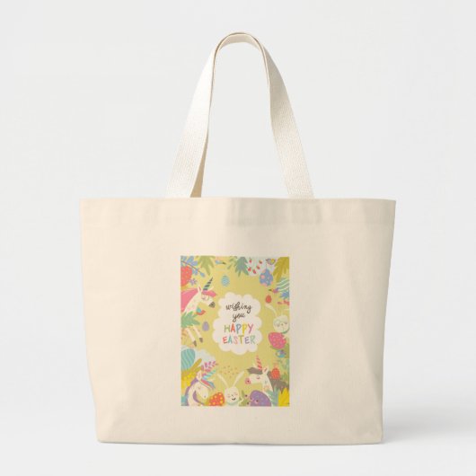 Grand Tote Bag licorne de pâques (Devant)