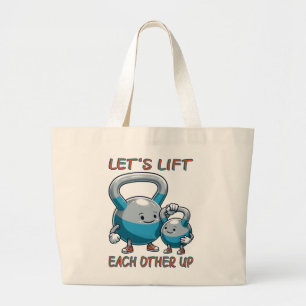 Grand Tote Bag Lift Together Up Gym Lifting Positive Vibe